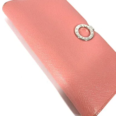 Pre-owned Bvlgari Pink Leather Long Wallet (bi-fold) ()