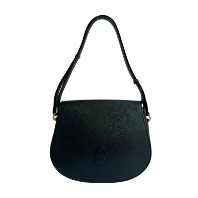 Pre-owned Cartier Black Leather Pochette Shoulder Bag ()