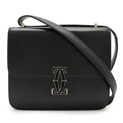 Pre-owned Cartier Black Leather Pochette Shoulder Bag ()