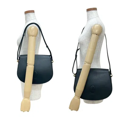 Pre-owned Cartier Black Leather Pochette Shoulder Bag ()