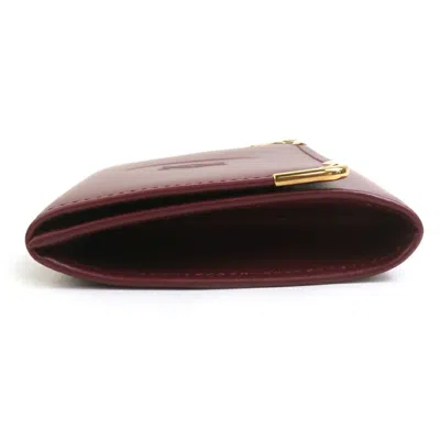 Pre-owned Cartier Bordeaux Leather Coin Purse/coin Case () In Burgundy