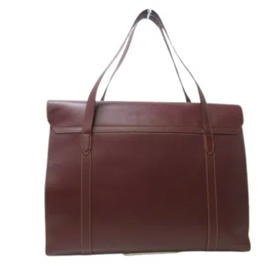 Pre-owned Cartier Bordeaux Leather Handbag Shoulder Bag Tote Bag () In Burgundy