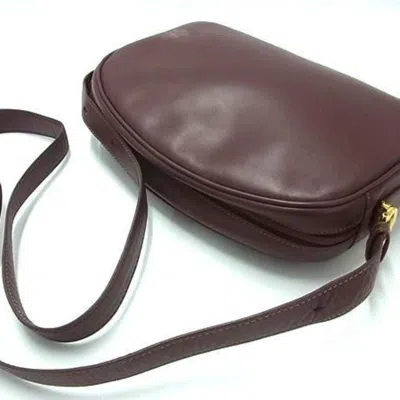 Pre-owned Cartier Bordeaux Leather Pochette Shoulder Bag () In Burgundy