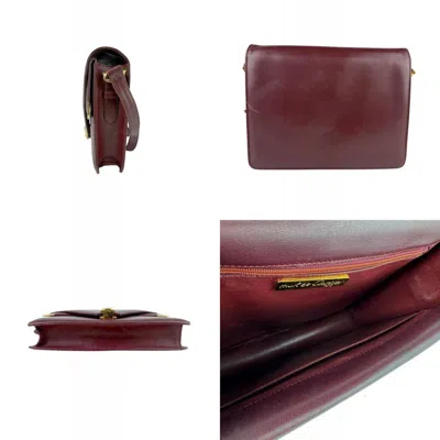 Pre-owned Cartier Bordeaux Leather Shoulder Bag () In Burgundy