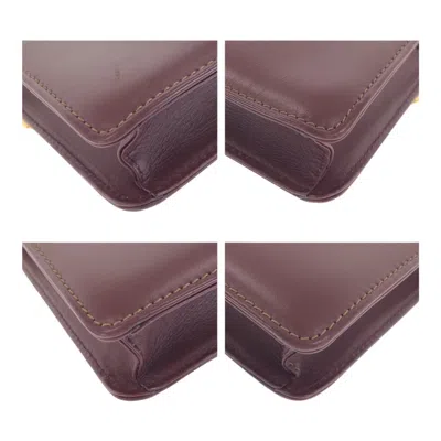 Pre-owned Cartier Bordeaux Wine Red Leather Pochette Shoulder Bag () In Burgundy