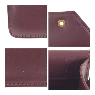 Pre-owned Cartier Bordeaux Wine Red Leather Pochette Shoulder Bag () In Burgundy