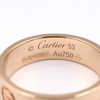 Pre-owned Cartier Gold Pink Gold (18k) Band Ring ()