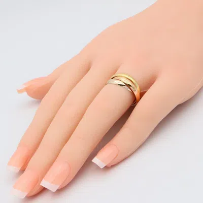 Pre-owned Cartier Gold Silver Yellow Gold (18k) Pink Gold (18k) White Gold (18k) Band Ring () In Multi
