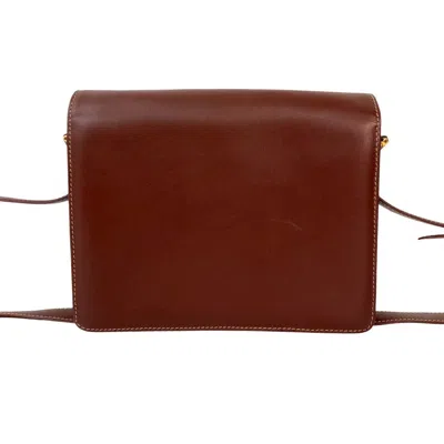 Pre-owned Cartier Wine Red Leather Pochette Shoulder Bag () In Burgundy