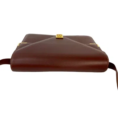 Pre-owned Cartier Wine Red Leather Pochette Shoulder Bag () In Burgundy