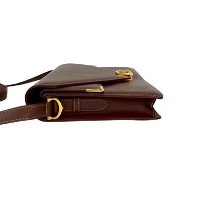 Pre-owned Cartier Wine Red Leather Pochette Shoulder Bag () In Burgundy