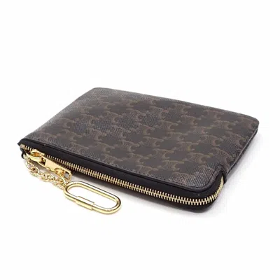 Pre-owned Celine Black Canvas Coin Purse/coin Case ()