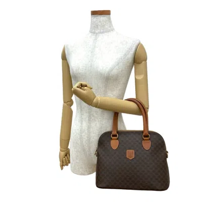 Pre-owned Celine Brown Leather Pvc Boston Bag Handbag ()