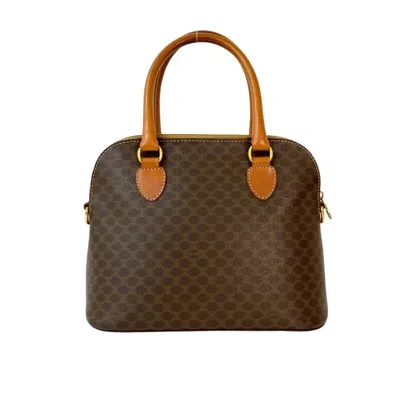 Pre-owned Celine Brown Leather Pvc Boston Bag Handbag ()