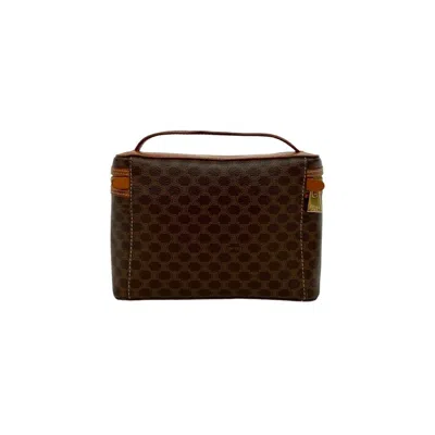 Pre-owned Celine Brown Leather Pvc Handbag Pouch Vanity Bag ()
