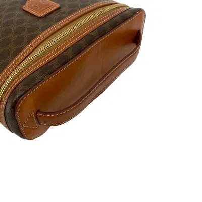 Pre-owned Celine Brown Leather Pvc Handbag Pouch Vanity Bag ()