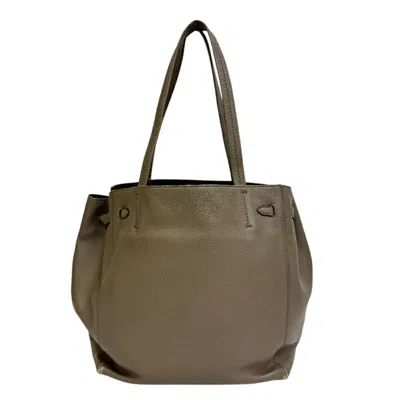 Pre-owned Celine Cabas Gray Leather Tote Bag ()