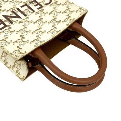 Pre-owned Celine Brown White Leather Pvc Shoulder Bag () In Multi