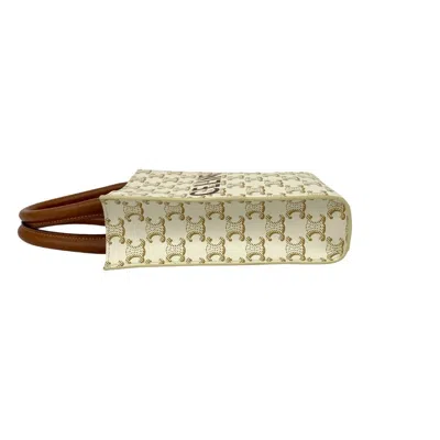 Pre-owned Celine Brown White Leather Pvc Shoulder Bag () In Multi