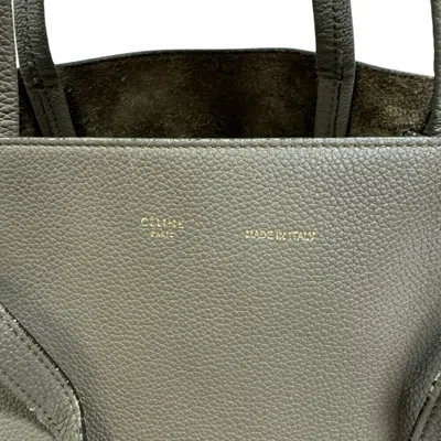 Pre-owned Celine Cabas Gray Leather Tote Bag ()