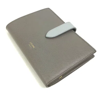 Pre-owned Celine Gray Light Blue Leather Coin Purse/coin Case ()