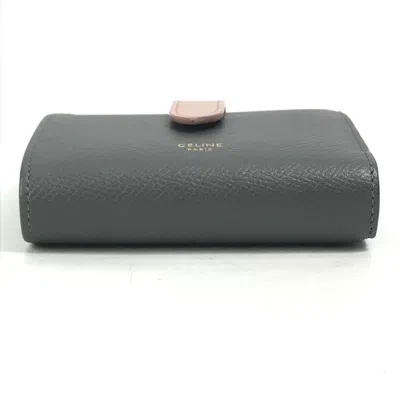 Pre-owned Celine Gray Pink Leather Wallet (bi-fold) () In Multi
