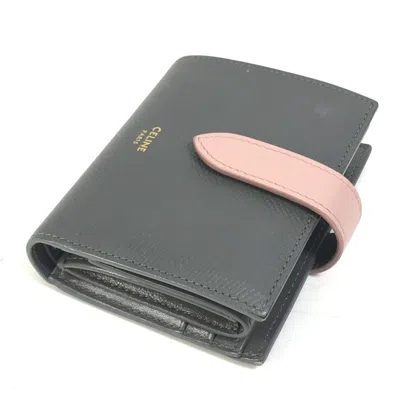 Pre-owned Celine Gray Pink Leather Wallet (bi-fold) () In Multi