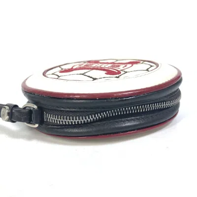 Pre-owned Celine Red Color White Yellow Leather Coin Purse/coin Case ()