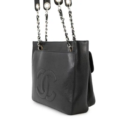 Pre-owned Chanel Black Grained Calfskin Tote Bag ()