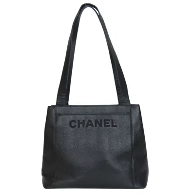 Pre-owned Chanel Black Grained Calfskin Tote Bag ()