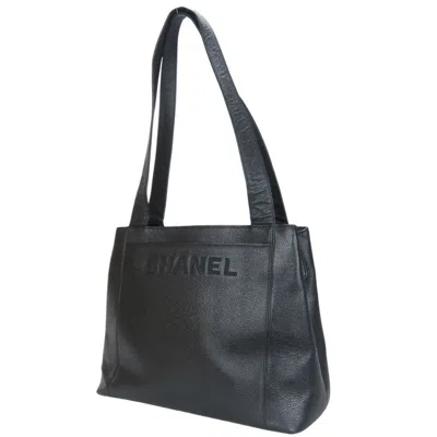 Pre-owned Chanel Black Grained Calfskin Tote Bag ()