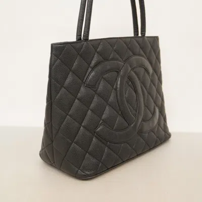Pre-owned Chanel Black Grained Calfskin Tote Bag ()