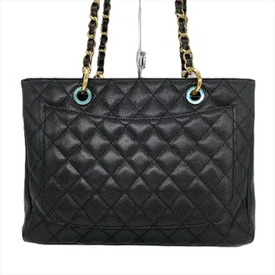 Pre-owned Chanel Black Grained Calfskin Tote Bag ()