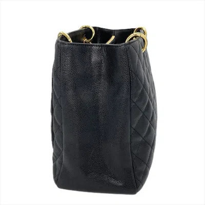 Pre-owned Chanel Black Grained Calfskin Tote Bag ()