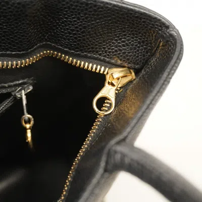 Pre-owned Chanel Black Grained Calfskin Tote Bag ()