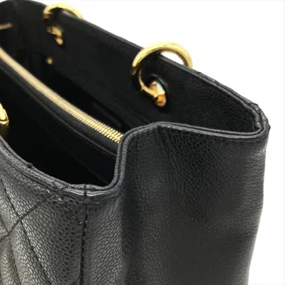 Pre-owned Chanel Black Grained Calfskin Tote Bag ()