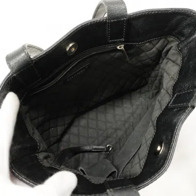 Pre-owned Chanel Black Leather Tote Bag ()