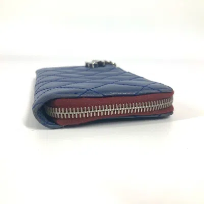 Pre-owned Chanel Blue Quilting Long Wallet (bi-fold) ()