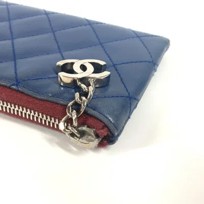 Pre-owned Chanel Blue Quilting Long Wallet (bi-fold) ()