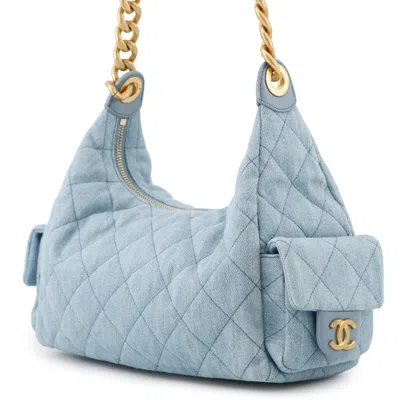 Pre-owned Chanel Light Blue Denim Shoulder Bag ()