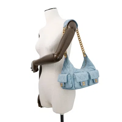 Pre-owned Chanel Light Blue Denim Shoulder Bag ()
