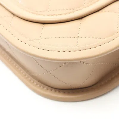 Pre-owned Chanel Matelasse Beige Leather Shoulder Bag () In Sand