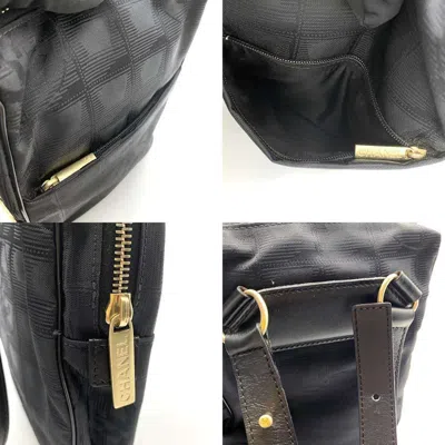 Pre-owned Chanel New Travel Line Black Nylon Leather Shoulder Bag ()