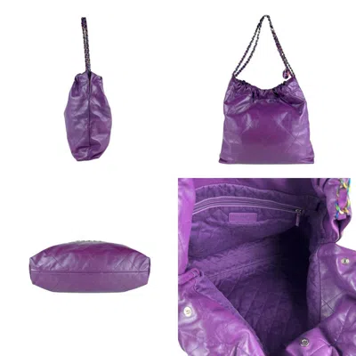 Pre-owned Chanel Purple Leather Shoulder Bag ()