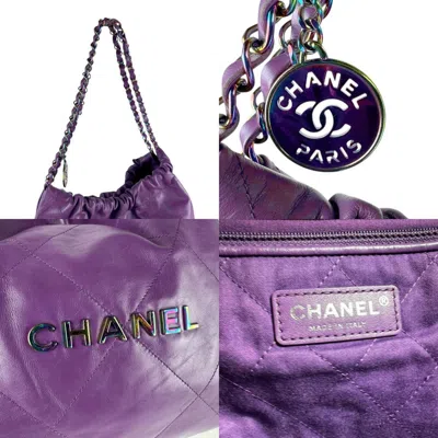 Pre-owned Chanel Purple Leather Shoulder Bag ()