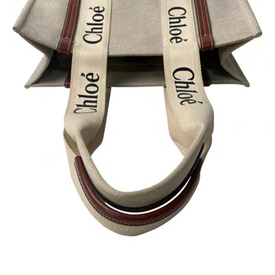 Pre-owned Chloé Beige Brown Canvas Leather Tote Bag () In Multi