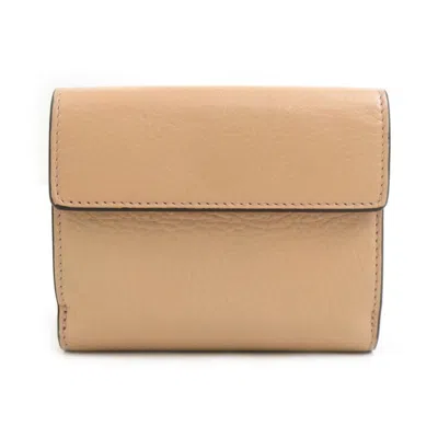 Pre-owned Chloé Pink Beige Leather Wallet (bi-fold) ()