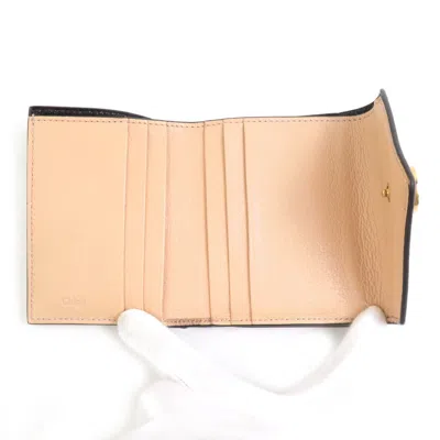 Pre-owned Chloé Pink Beige Leather Wallet (bi-fold) ()