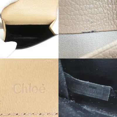 Pre-owned Chloé Pink Beige Leather Wallet (bi-fold) ()