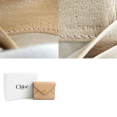 Pre-owned Chloé Pink Beige Leather Wallet (bi-fold) ()